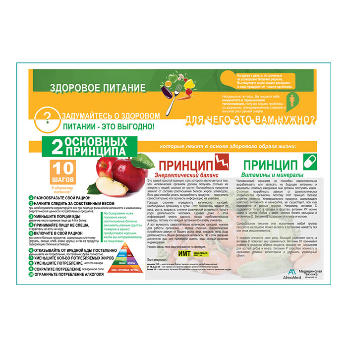 Здоровое питание плакат глянцевый А1+/А2+