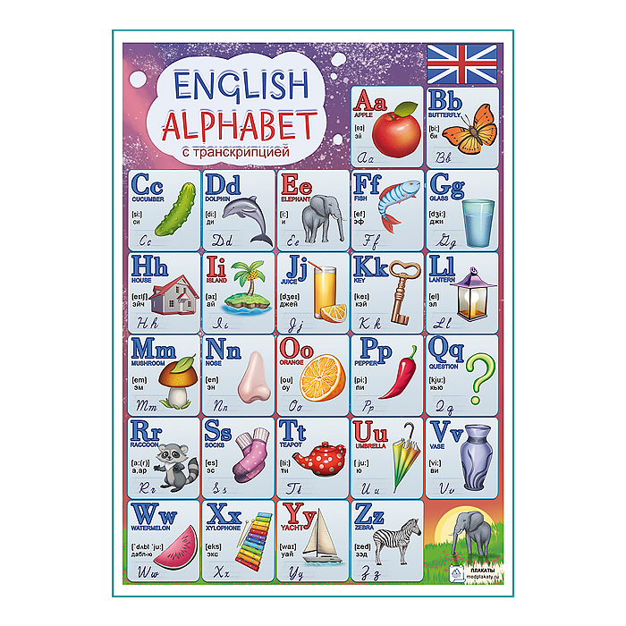 Английский алфавит плакат A1+/A2+
